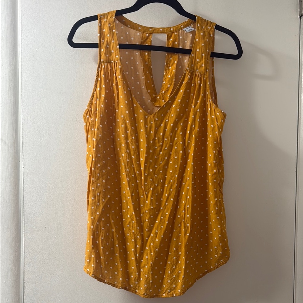 Old Navy Polka Dot Sleeveless Top - Mustard Gold